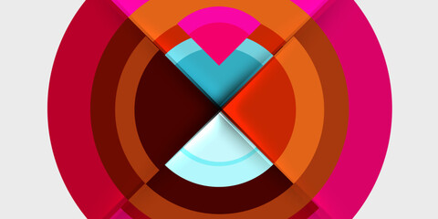 Obraz premium Target circle geometric abstract shapes. Vector Illustration For Wallpaper, Banner, Background, Card, Book Illustration, landing page