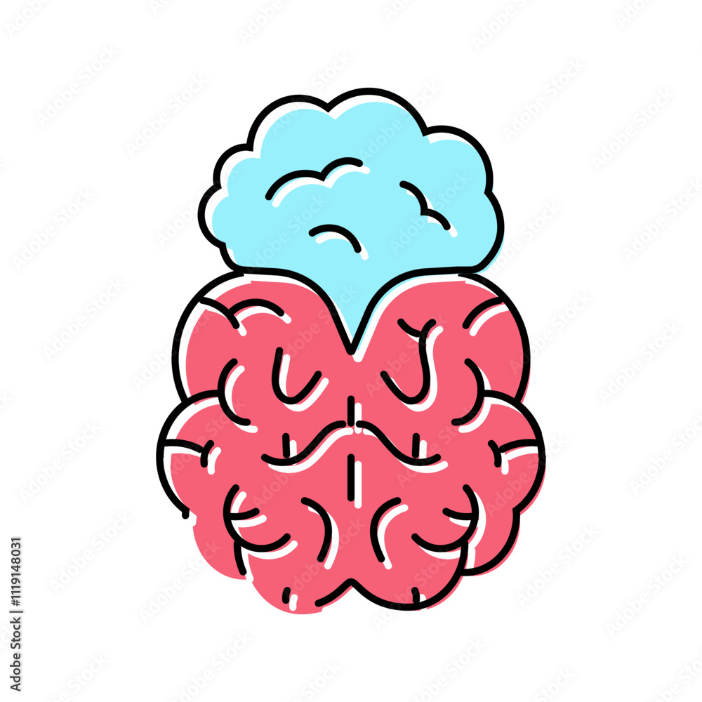 Poster thought bubble brainstorm color icon vector. thought bubble brainstorm sign. isolated symbol illustr