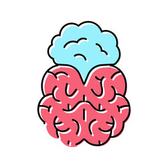 thought bubble brainstorm color icon vector. thought bubble brainstorm sign. isolated symbol illustration