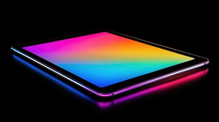 Vibrant Colorful Tablet Display with Smooth Gradient Effect