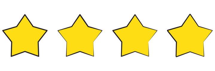 Five star rating. Product review flat icon for apps and websites