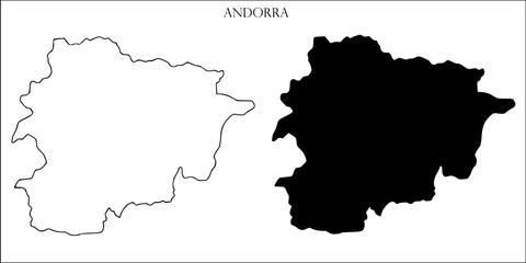Andorra Blank Map, Andorra Map Outline Vector Images
