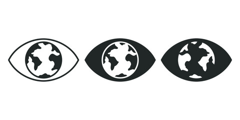 Obraz premium Eye world icon. Illustration vector