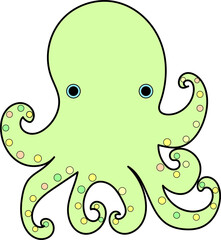 funny octopus cartoon underwater animal squid sea ocean art
