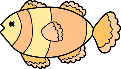 Crown fish cute water animal underwater sea doodle fishes art cute artwork 