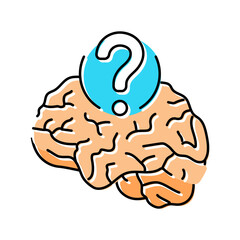 question mark brainstorm color icon vector. question mark brainstorm sign. isolated symbol illustration