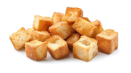 Croutons isolated on white background