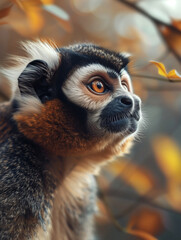 Wild Gray bellied Night Monkey in Tropical Forest