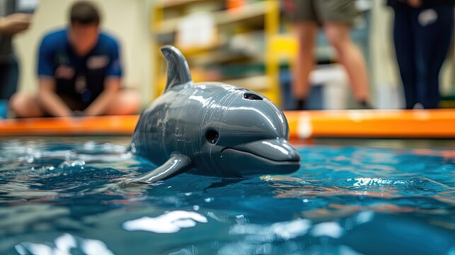 Robotic Dolphin Model In Water Test Facility