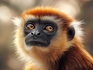 Obraz premium Francois' Langur, Asian Primate, Wild Langur in Nature