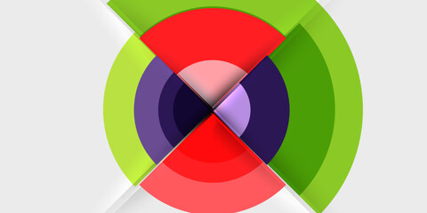 Obraz premium Circle and semi circle geometric background. Vector Illustration For Wallpaper, Banner, Background, Card, Book Illustration, landing page