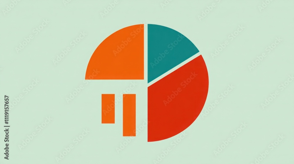 Poster abstract representation of data visualization featuring geometric shapes in vibrant colors, perfect 