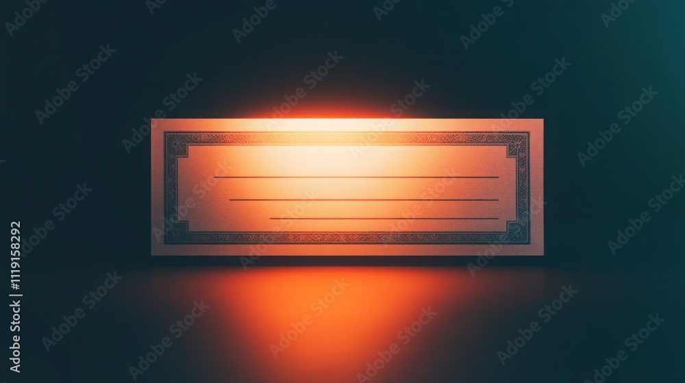 Poster glowing abstract rectangular frame illumination on soft focus background for creative design, brandi