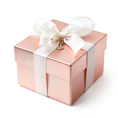 Obraz premium Red gift box,White Gift Box With Red Bow,White gift box with red ribbon bow,Open Gift Box, Minimal 3d Design on Color,White Open Gift Box