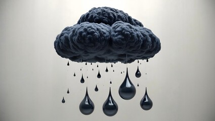 Ominous black cloud, heavy with dark drops; a symbolic image of impending doom or environmental crisis.