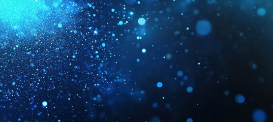 Obraz premium Abstract Blue Particle Background with Bokeh Effect