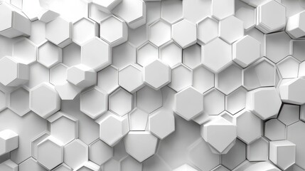 Fototapeta premium White Hexagon Pattern for Science and Technology Design