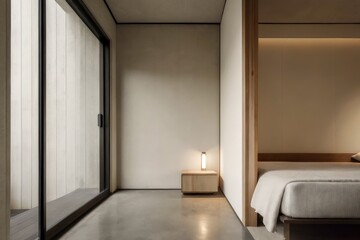 Minimalist Bedroom Interior with Natural Light