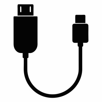 black usb cable connection clip art preview