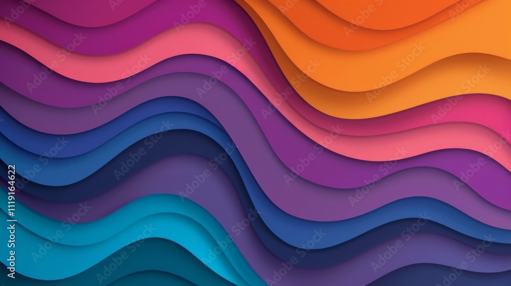 Poster colorful abstract wave pattern design