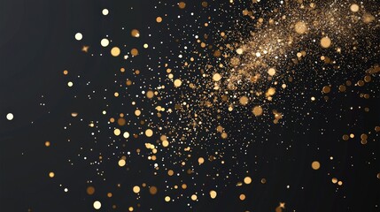 Sparkling Gold Dust Confetti Bokeh Background  Festive Glitter Texture