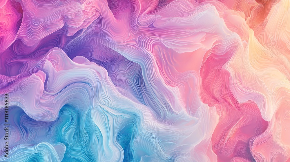 Poster a gradient background featuring soft pastel colors blending together with abstract patterns, evoking