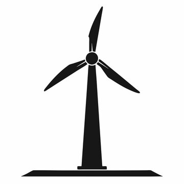 recommend clip art: Smart Wind Turbine Silhouette - Black Vector Art