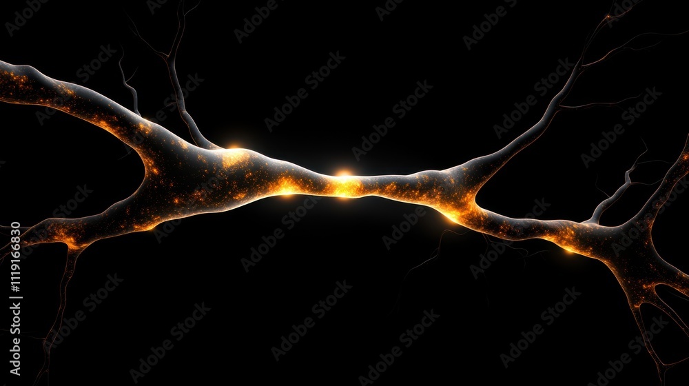 Poster visual representation of neural connections in a dark background.