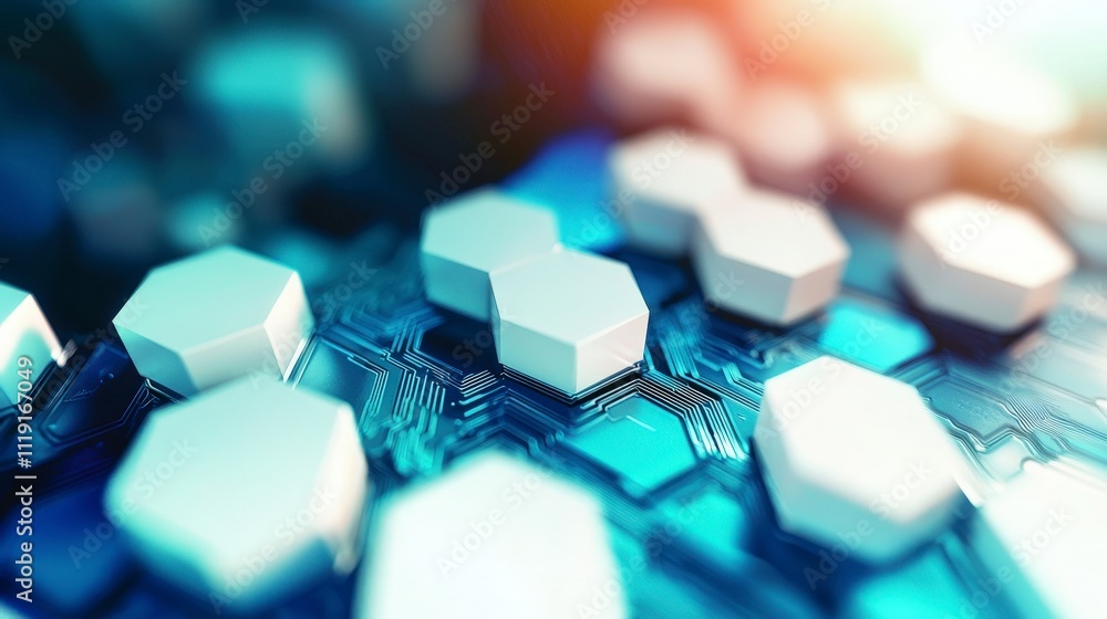 Poster futuristic hexagon technology background abstract circuit board design