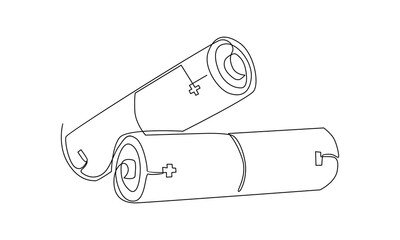 continuous line of battery illustration