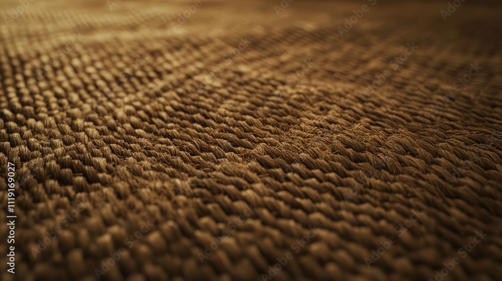 Poster close-up view of textured natural fiber surface with intricate patterns and warm earthy tones perfec