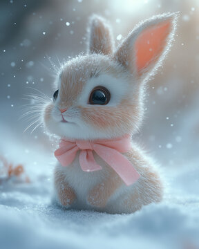 liitle baby buny rabbit Generate AI illustration
