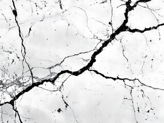 Obraz premium Black veins on white marble texture.