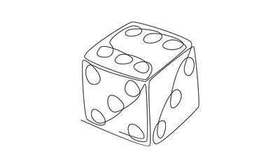 continuous line of dice illustration
