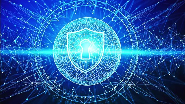 3D Animation of Cybersecurity Protecting Data, Safe IT Network Concept. 4K