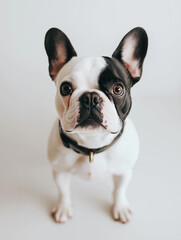 Fototapeta premium a black and white French Bulldog
