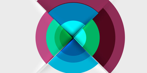 Obraz premium Techno circles and semi circles. Vector Illustration For Wallpaper, Banner, Background, Card, Book Illustration, landing page