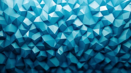 Abstract Blue Geometric Low Poly Background Texture