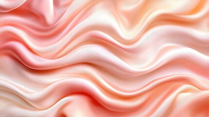 Obraz premium Peach-colored silk fabric with soft waves. Ideal for fashion, beauty, or luxury product background.