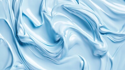 Obraz premium Smooth Light Blue Paint Texture with Glossy Waves and Swirls
