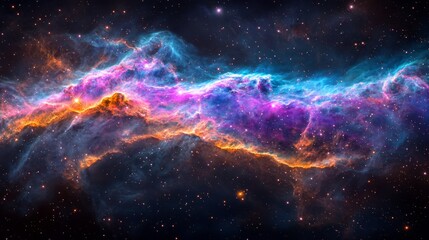 Fototapeta premium Cosmic Nebula Vibrant Galaxy Stars Space Background