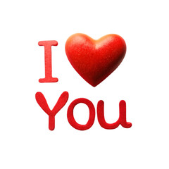 I LOVE YOU text on white