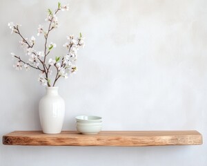 Minimalist Spring Kitchen Cherry Blossoms and Pastel Accents