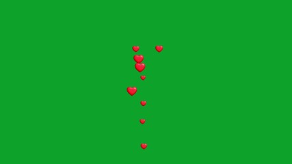 4K Social media Live style animated heart on green screen. 60 FPS