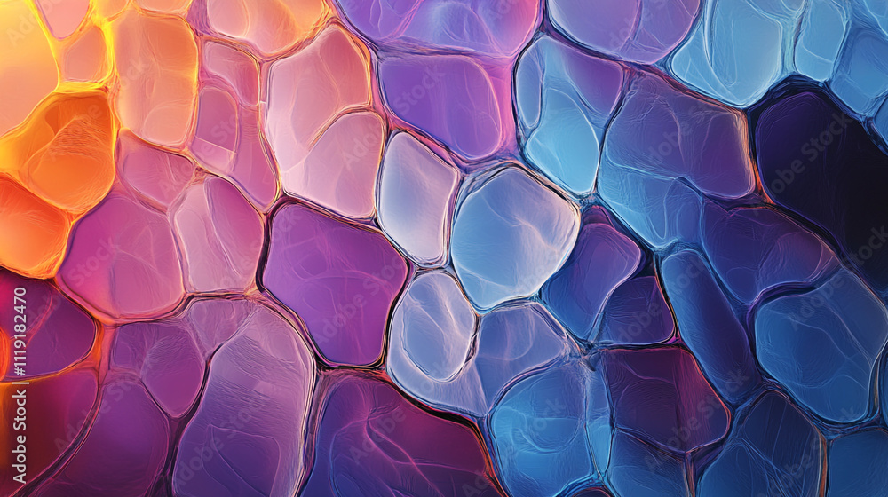 Aufkleber colorful abstract pattern created by overlapping shapes in vibrant hues and gradients