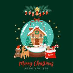 Decorative Cozy Christmas Snow Globe