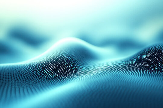 Abstract blue wave particles background.