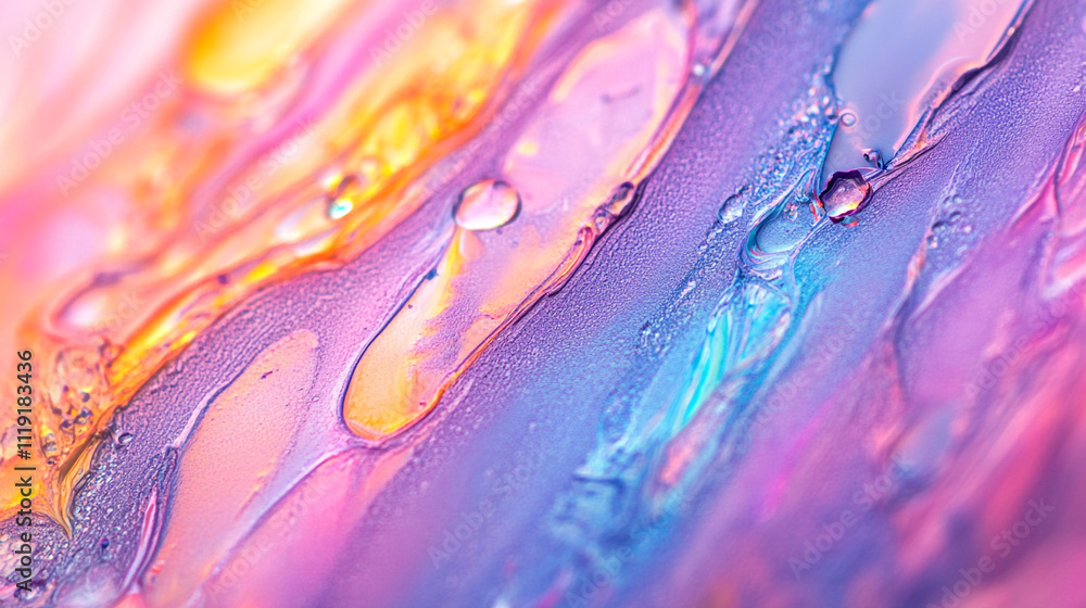 Poster abstract colorful fluid patterns with vibrant hues and reflections of light