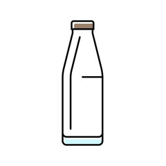 milk bottle glass package color icon vector. milk bottle glass package sign. isolated symbol illustration