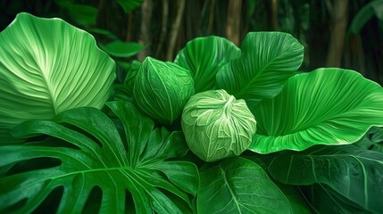 Lush Green Tropical Leaves   Plants Background
